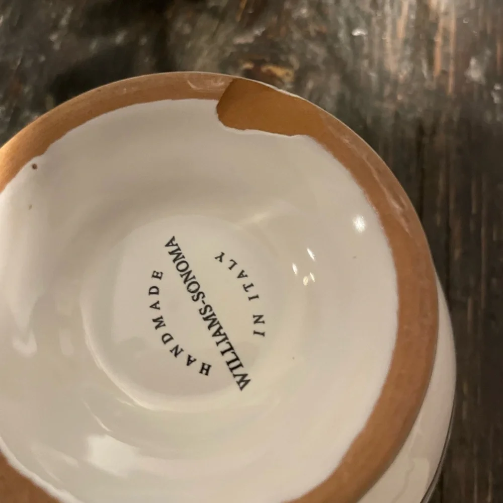 Williams Sonoma Olive Leaf Ceramic Dip/Sauce Bowls